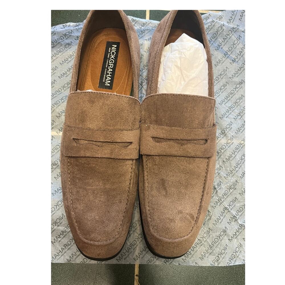 Nick Graham Mens Size 9 Slip-on Brown Penny Loafers
